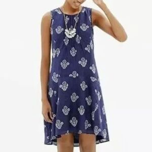 Madewell Skyscape Flower-Stamp Dress / Size M Medium / Silk Cotton Blend